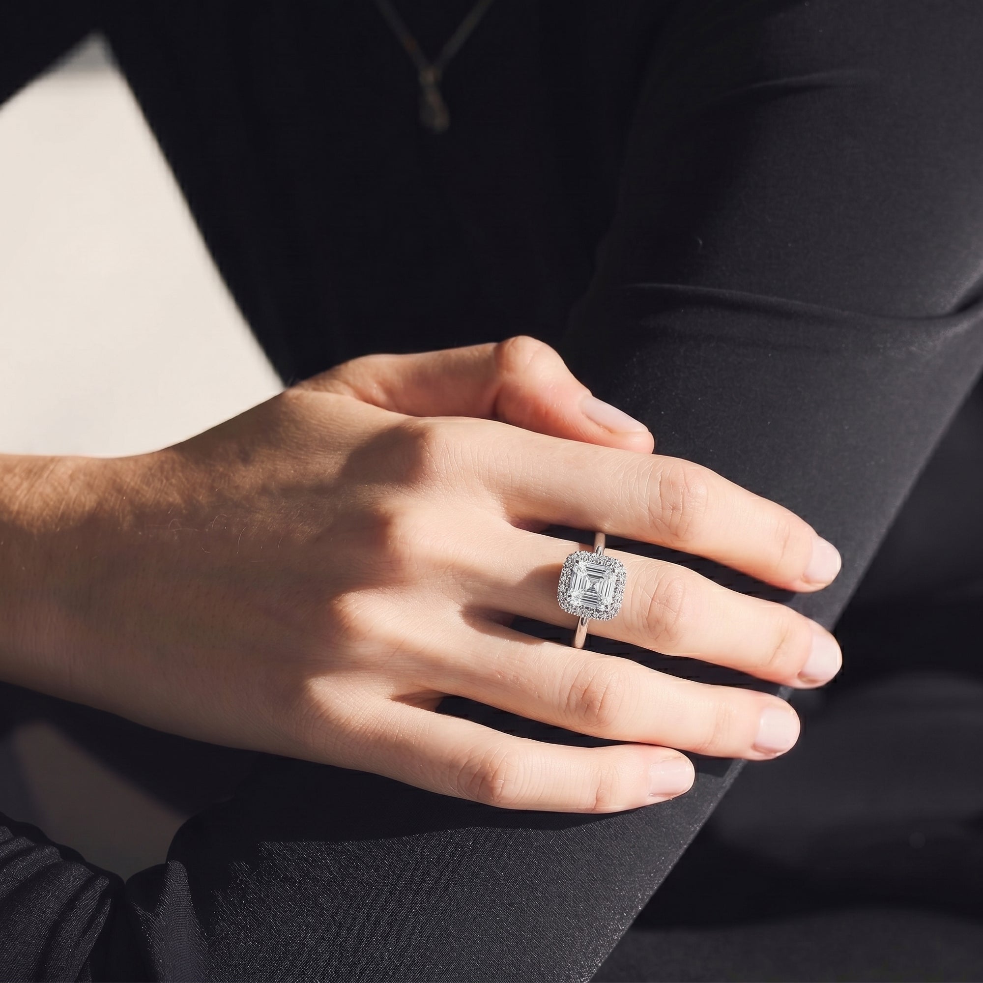 Atlas Asscher Halo Ring