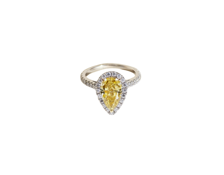 Aurelia Pear Halo Ring