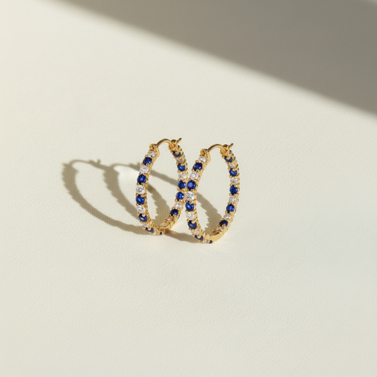 Azure Diamond Hoops