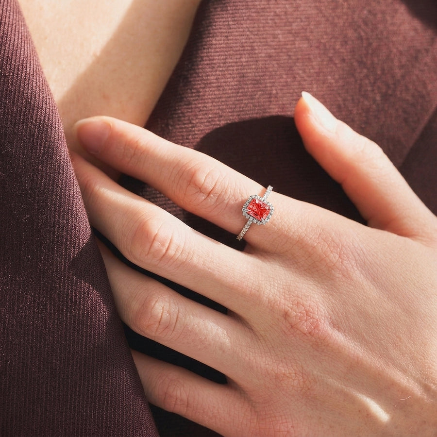 Pink Radiant Halo Ring