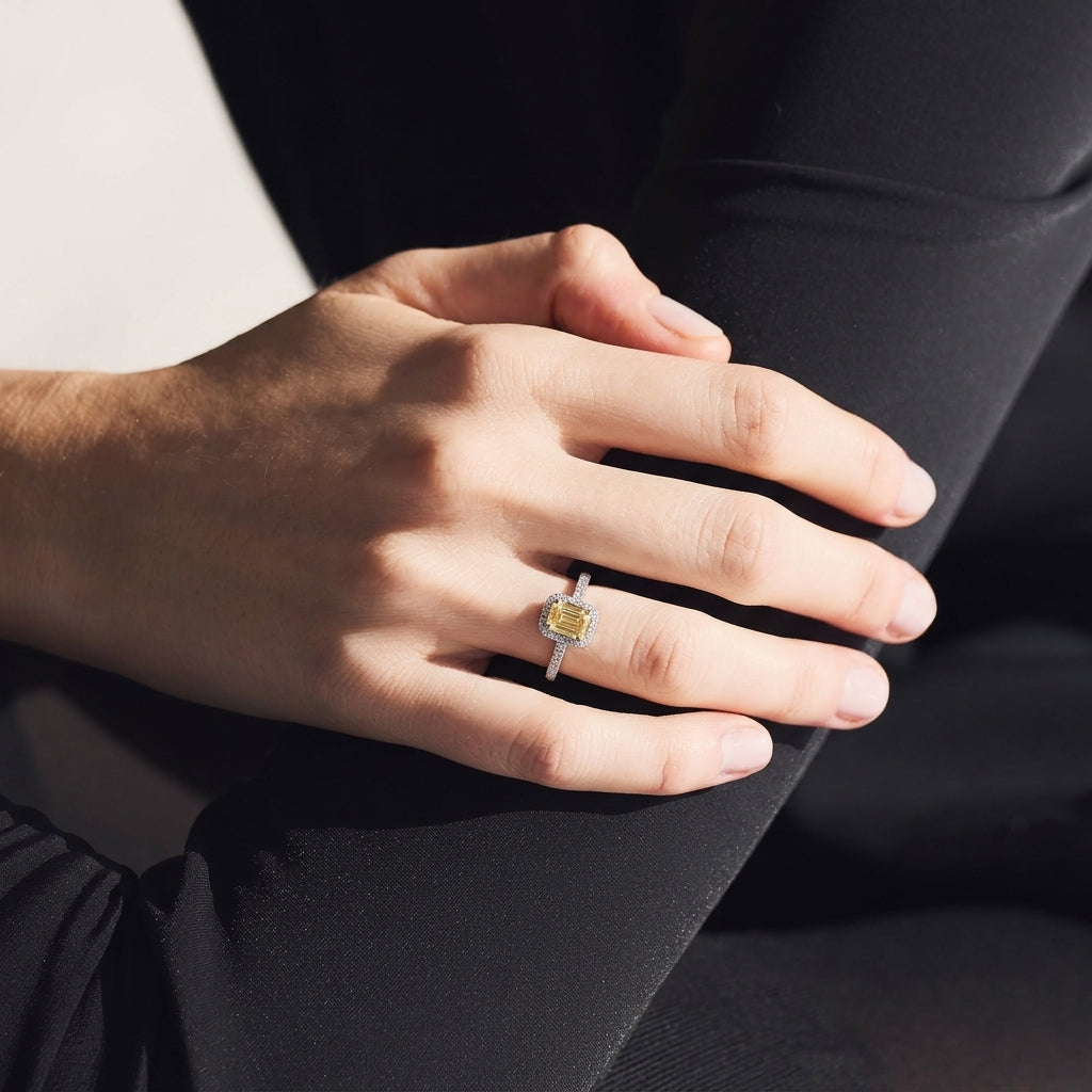 Emerald Halo Ring