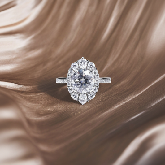 Aurora Diamond Halo Ring