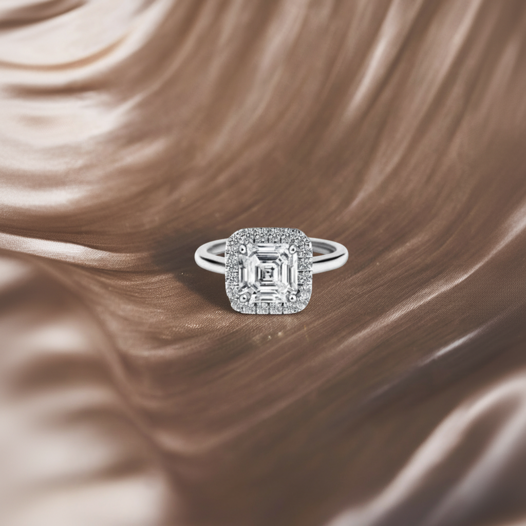 Atlas Asscher Halo Ring
