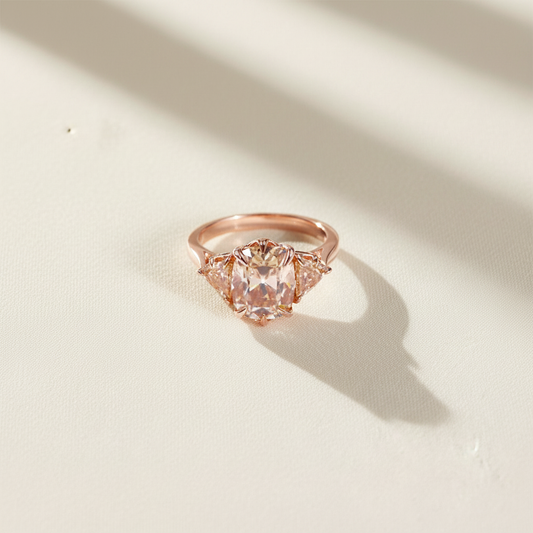 Rosé Crest Cushion Ring