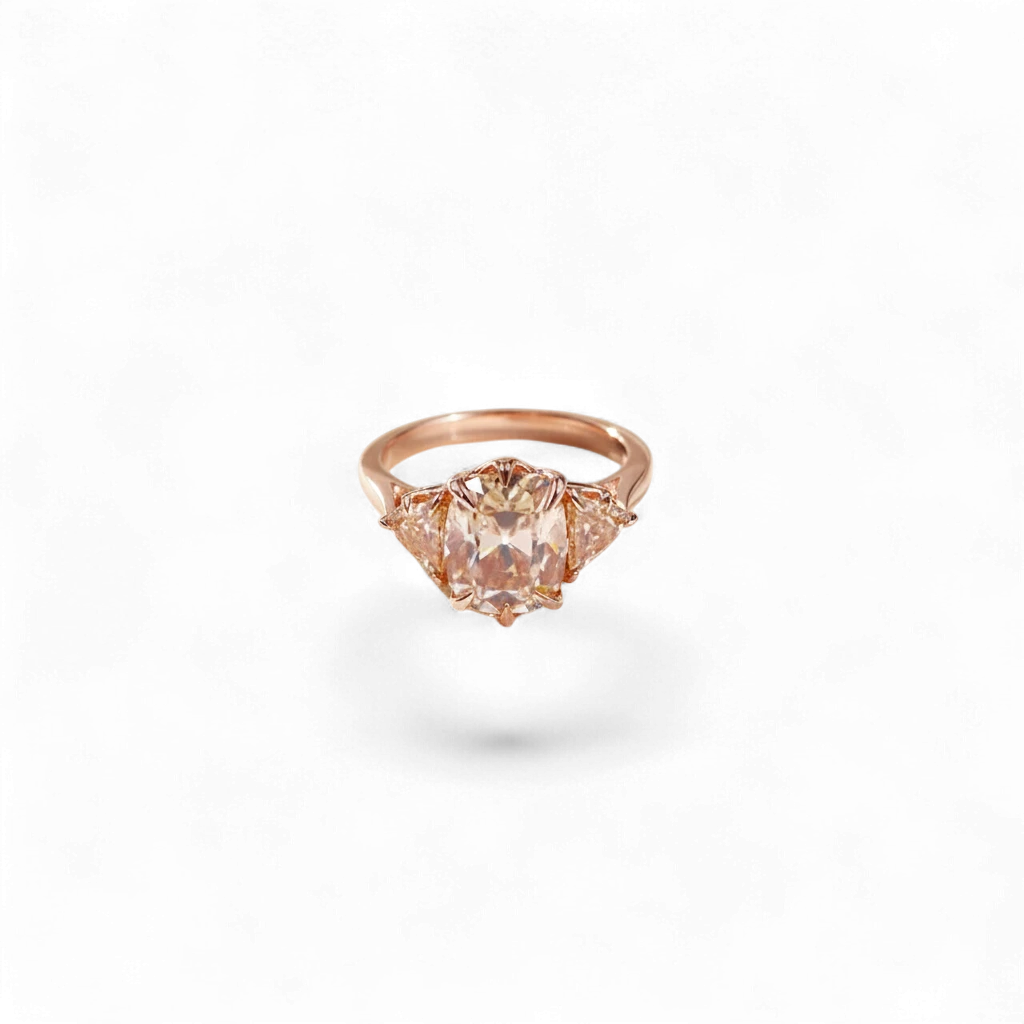 Rosé Crest Cushion Ring