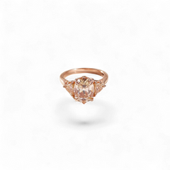 Rosé Crest Cushion Ring