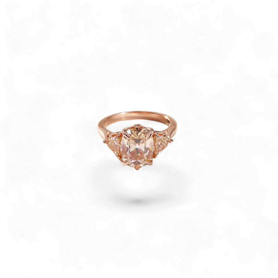 Rosé Crest Cushion Ring