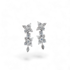 Diamond Butterfly Drop Earrings