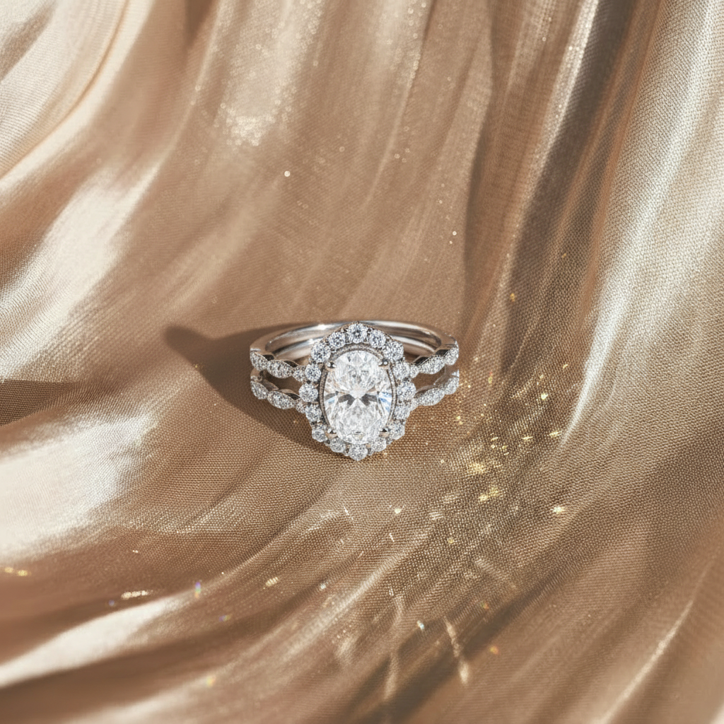 Celeste Oval Halo