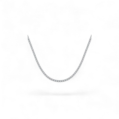 AVA & SSILAQUÉ collar de plata 925 con baño de rodio y circonitas, 31+7cm de largo, 3mm de ancho de piedra, 10.92g de peso.