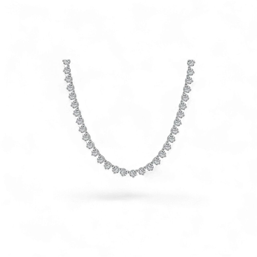 Collar de plata de ley 925 con baño de rodio de AVA & SSILAQUÉ, con piedras de 4 mm y 40 cm de largo.