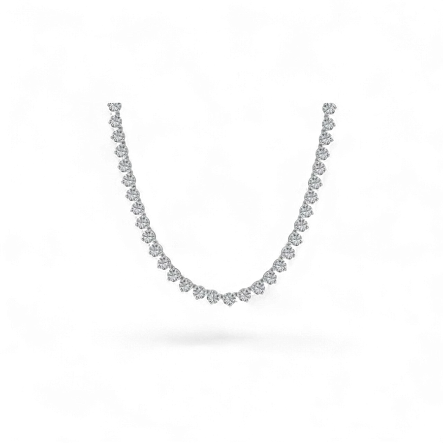 Collar de plata de ley 925 con baño de rodio de AVA & SSILAQUÉ, con piedras de 4 mm y 40 cm de largo.