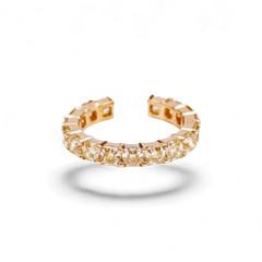 AVA & SSILAQUÉ Helios Asscher Band de oro amarillo de 14K con diamantes amarillos talla Asscher.