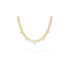 AVA & SSILAQUÉ ORIOL collar de oro de 18 quilates con múltiples cadenas y cinco colgantes de circonita cúbica.