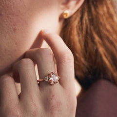 Rosé Crest Cushion Ring